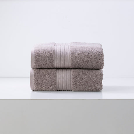 Renee Taylor Brentwood 650 GSM Low Twist Cotton Bath Towel Set - Whisper (2 to 14 Piece Packs)