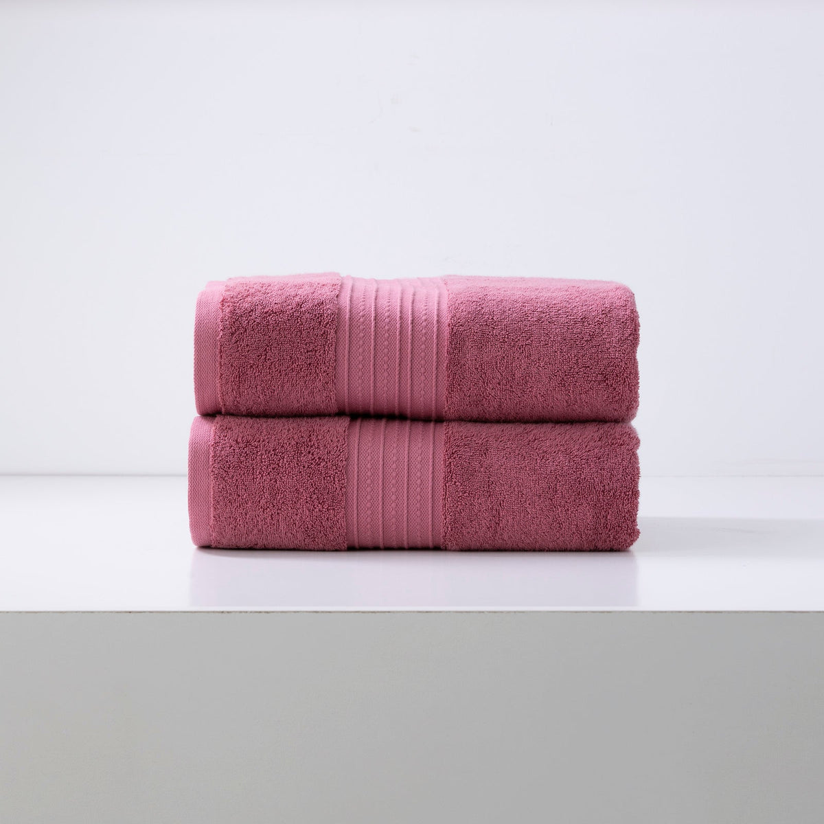 Renee Taylor Brentwood 650 GSM Low Twist Cotton Bath Towel Set - Rosebud (2 to 14 Piece Packs)