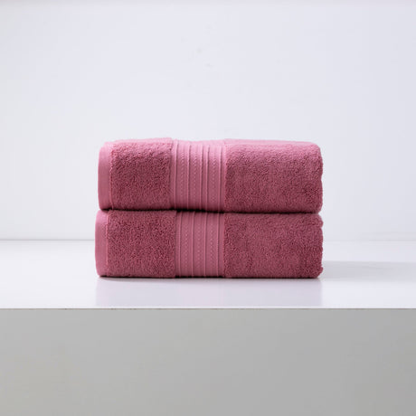 Renee Taylor Brentwood 650 GSM Low Twist Cotton Bath Towel Set - Rosebud (2 to 14 Piece Packs)