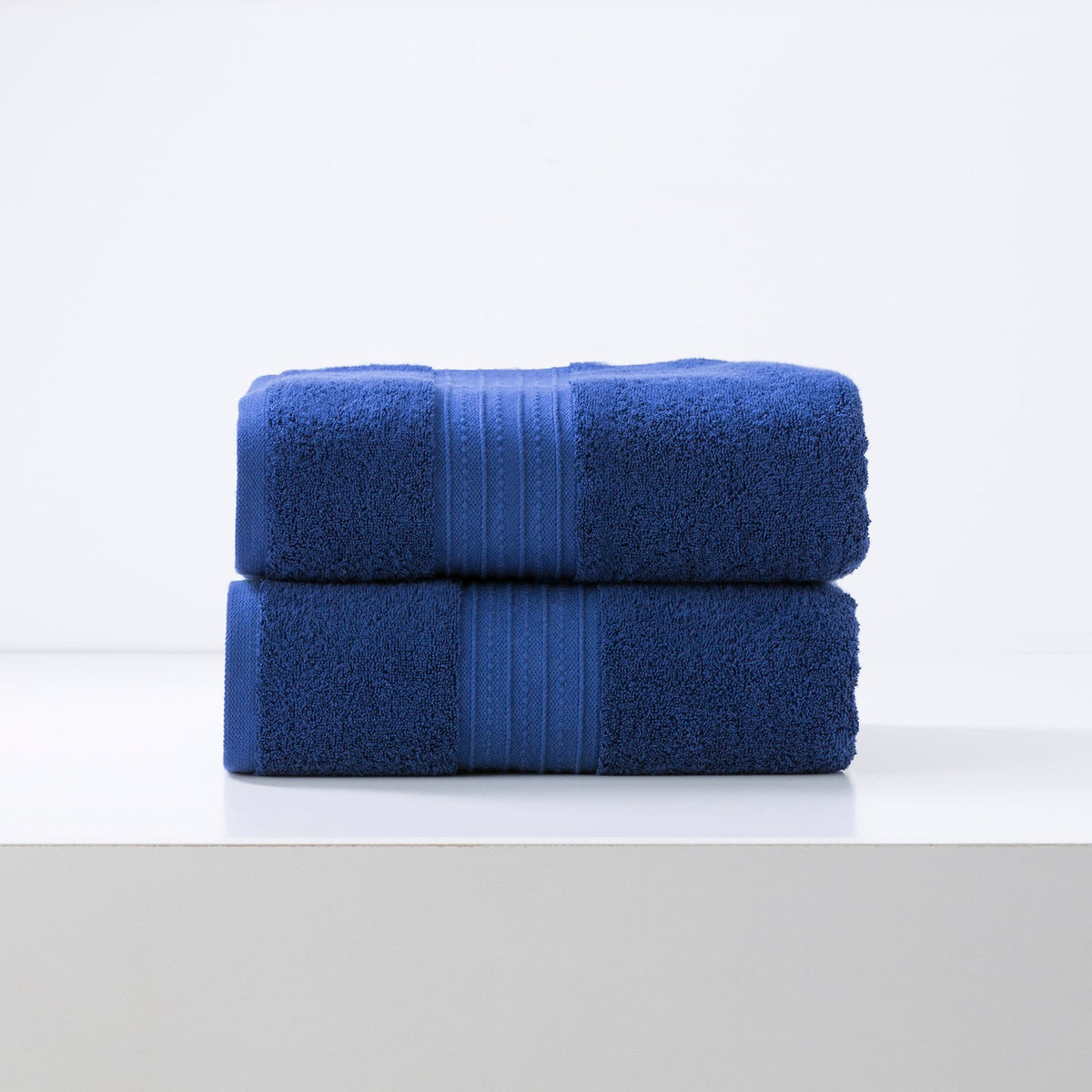 Renee Taylor Brentwood 650 GSM Low Twist Cotton Bath Towel Set - Royal (2 to 14 Piece Packs)