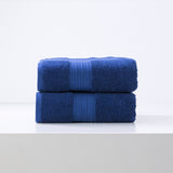 Renee Taylor Brentwood 650 GSM Low Twist Cotton Bath Towel Set - Royal (2 to 14 Piece Packs)