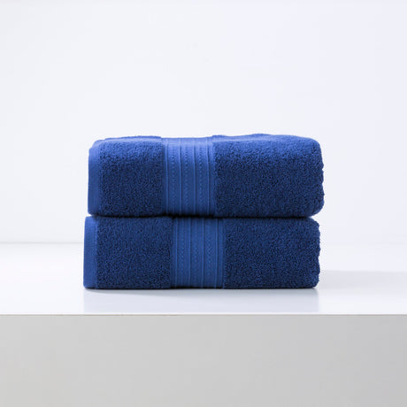 Renee Taylor Brentwood 650 GSM Low Twist Cotton Bath Towel Set - Royal (2 to 14 Piece Packs)
