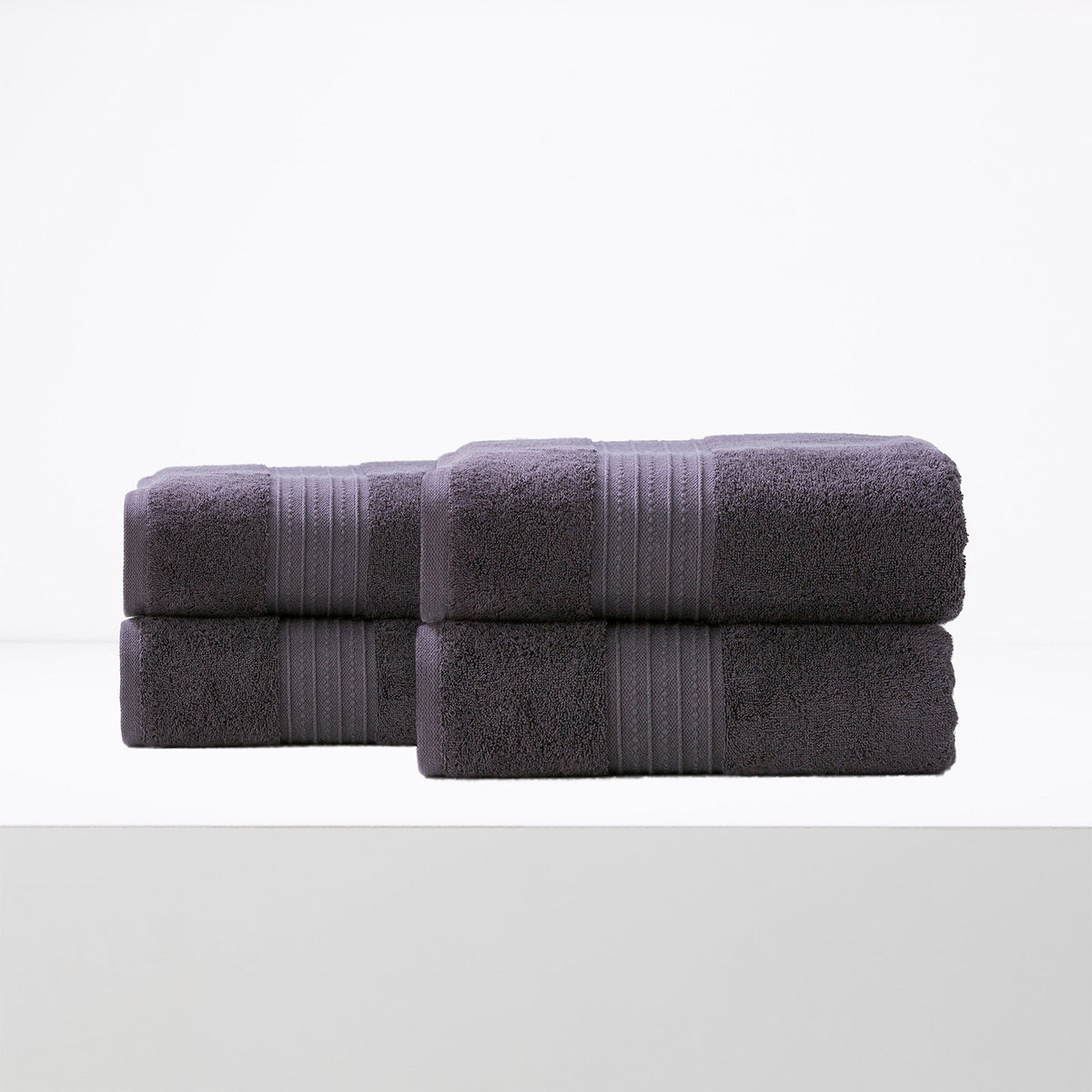 Renee Taylor Brentwood 650 GSM Low Twist Cotton Bath Towel Set - Carbon (2 to 14 Piece Packs)