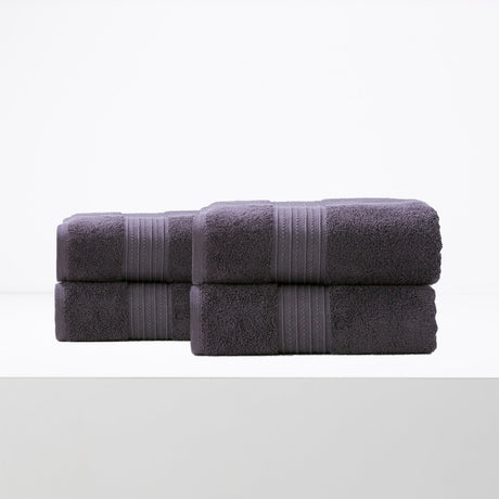 Renee Taylor Brentwood 650 GSM Low Twist Cotton Bath Towel Set - Carbon (2 to 14 Piece Packs)