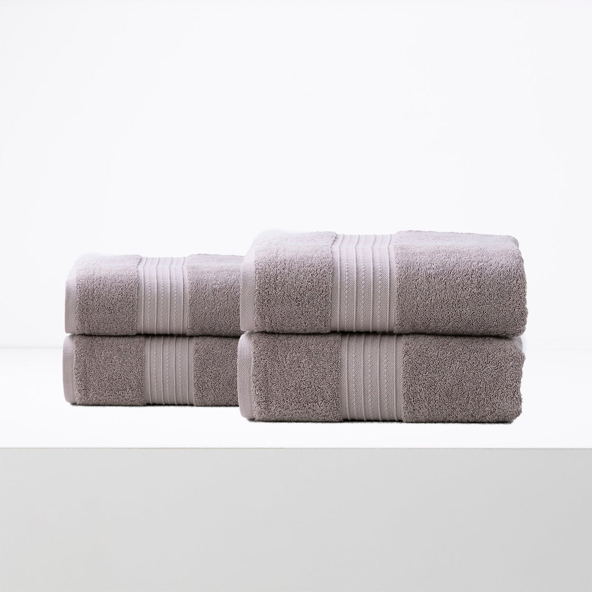 Renee Taylor Brentwood 650 GSM Low Twist Cotton Bath Towel Set - Whisper (2 to 14 Piece Packs)