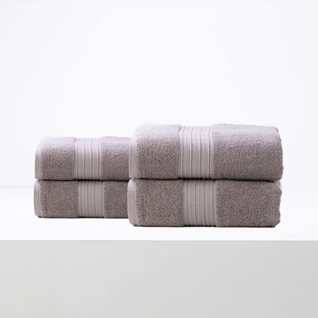 Renee Taylor Brentwood 650 GSM Low Twist Cotton Bath Towel Set - Whisper (2 to 14 Piece Packs)