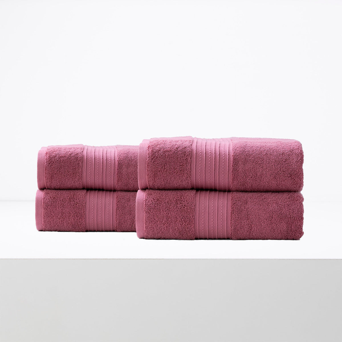 Renee Taylor Brentwood 650 GSM Low Twist Cotton Bath Towel Set - Rosebud (2 to 14 Piece Packs)