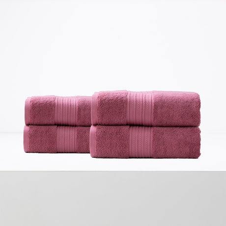 Renee Taylor Brentwood 650 GSM Low Twist Cotton Bath Towel Set - Rosebud (2 to 14 Piece Packs)