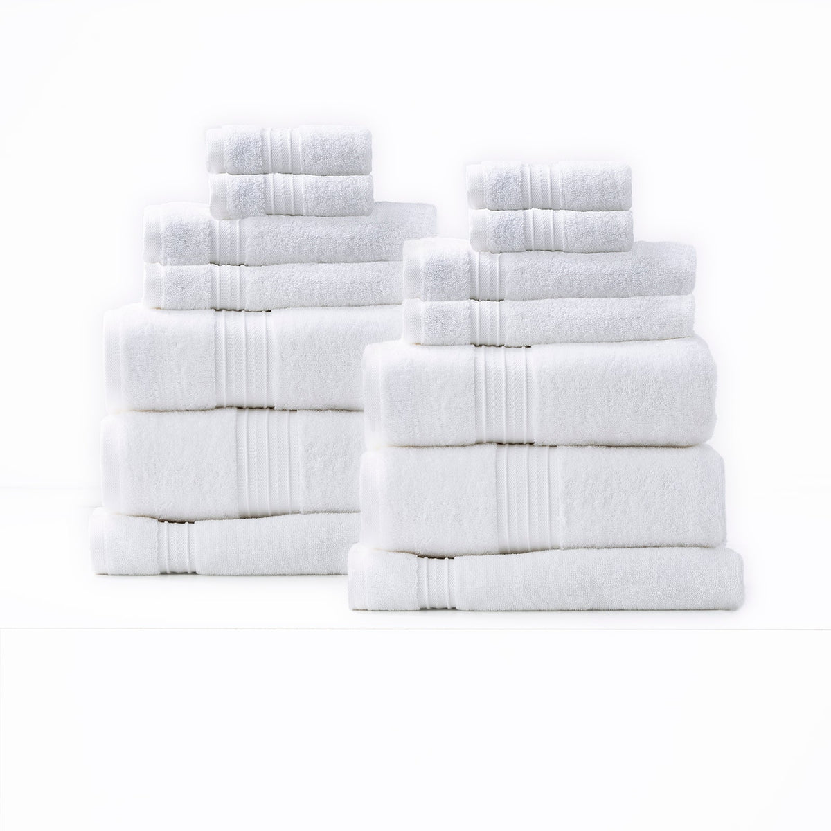 Renee Taylor Brentwood 650 GSM Low Twist Cotton Bath Towel Set - Bright (2 to 14 Piece Packs)