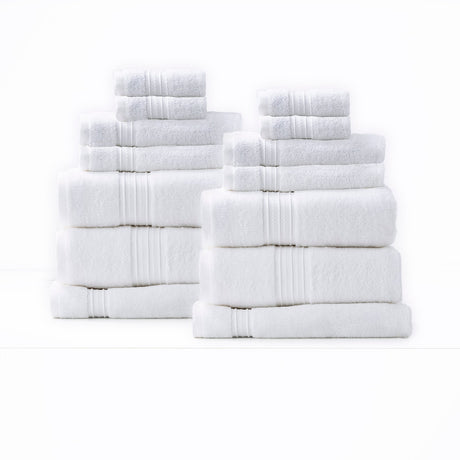 Renee Taylor Brentwood 650 GSM Low Twist Cotton Bath Towel Set - Bright (2 to 14 Piece Packs)