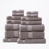 Renee Taylor Brentwood 650 GSM Low Twist Cotton Bath Towel Set - Whisper (2 to 14 Piece Packs)
