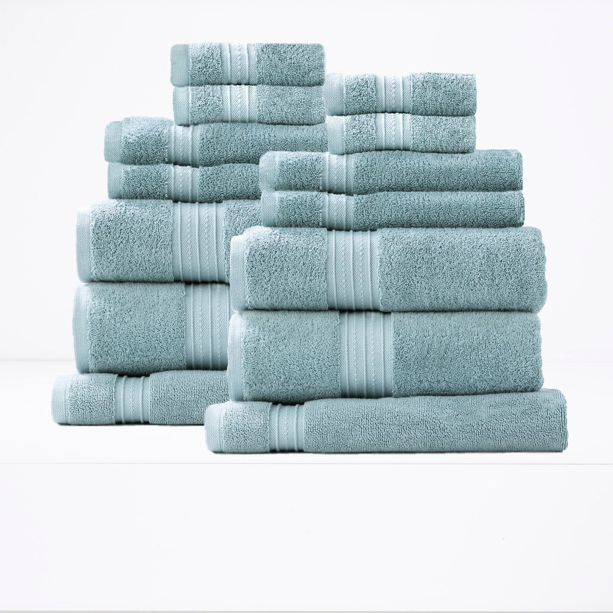 Renee Taylor Brentwood 650 GSM Low Twist Cotton Bath Towel Set - Grey Mist (2 to 14 Piece Packs)