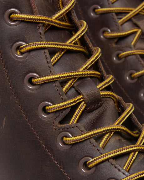 Dr. Martens Crewson 8 Eye Crazy Horse Leather Boots Combat Shoes - Dark Brown