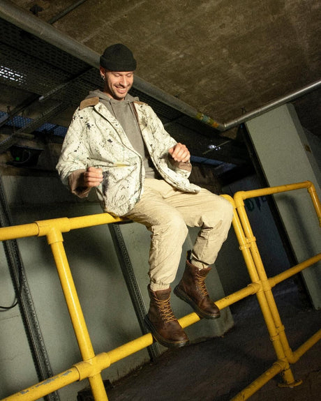 Dr. Martens Crewson 8 Eye Crazy Horse Leather Boots (Combat Shoes) - Dark Brown