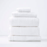 Renee Taylor Aireys 650 GSM Zero Twist Cotton Bath Towel Set - Snow (2 to 14 Piece Packs)