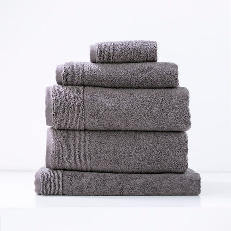 Renee Taylor Aireys 650 GSM Zero Twist Cotton Towels - Nickel (Bath, Hand & Face Towel/Bath Sheet & Bath Mat)