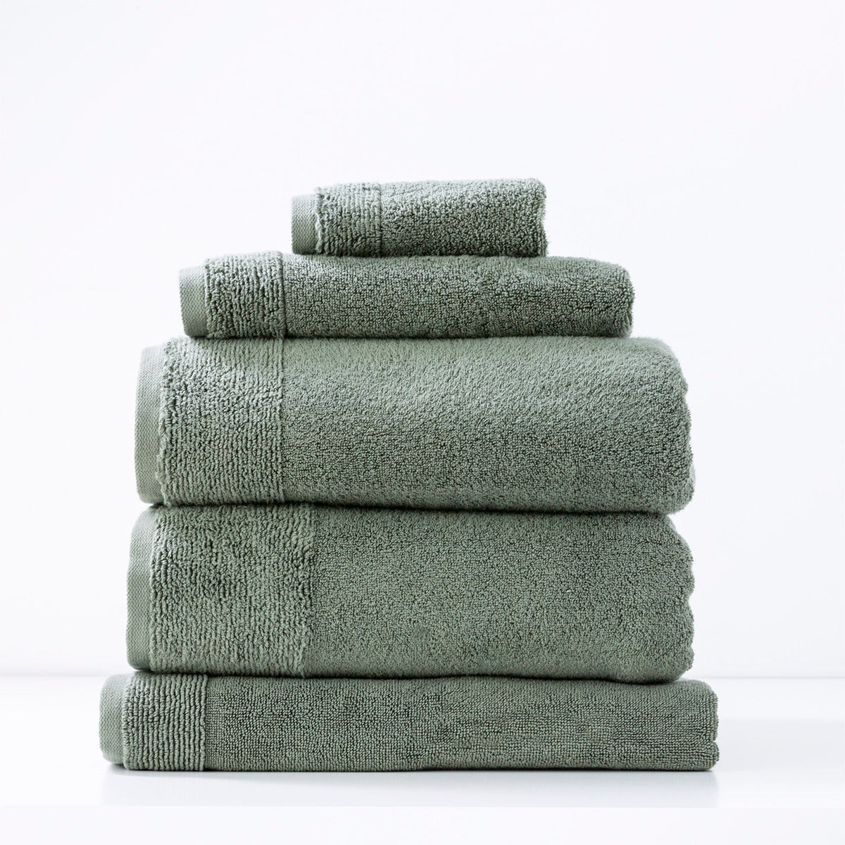 Renee Taylor Aireys 650 GSM Zero Twist Cotton Towels - Agave (Bath, Hand & Face Towel/Bath Sheet & Bath Mat)