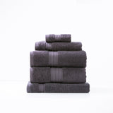 Renee Taylor Brentwood 650 GSM Low Twist Cotton Bath Towel Set - Carbon (2 to 14 Piece Packs)