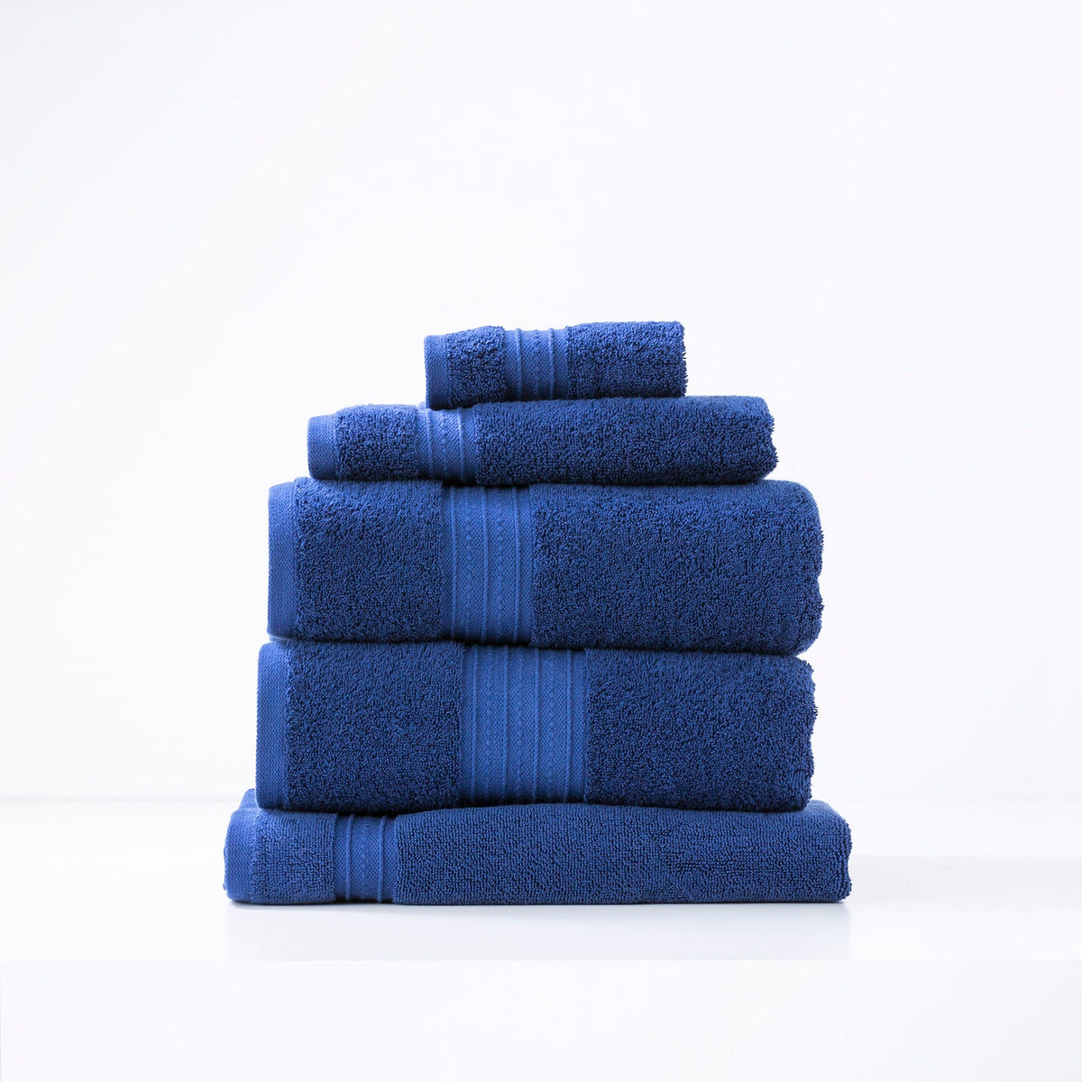 Renee Taylor Brentwood 650 GSM Low Twist Cotton Towels - Royal (Bath, Hand & Face Towel/Bath Sheet & Bath Mat)
