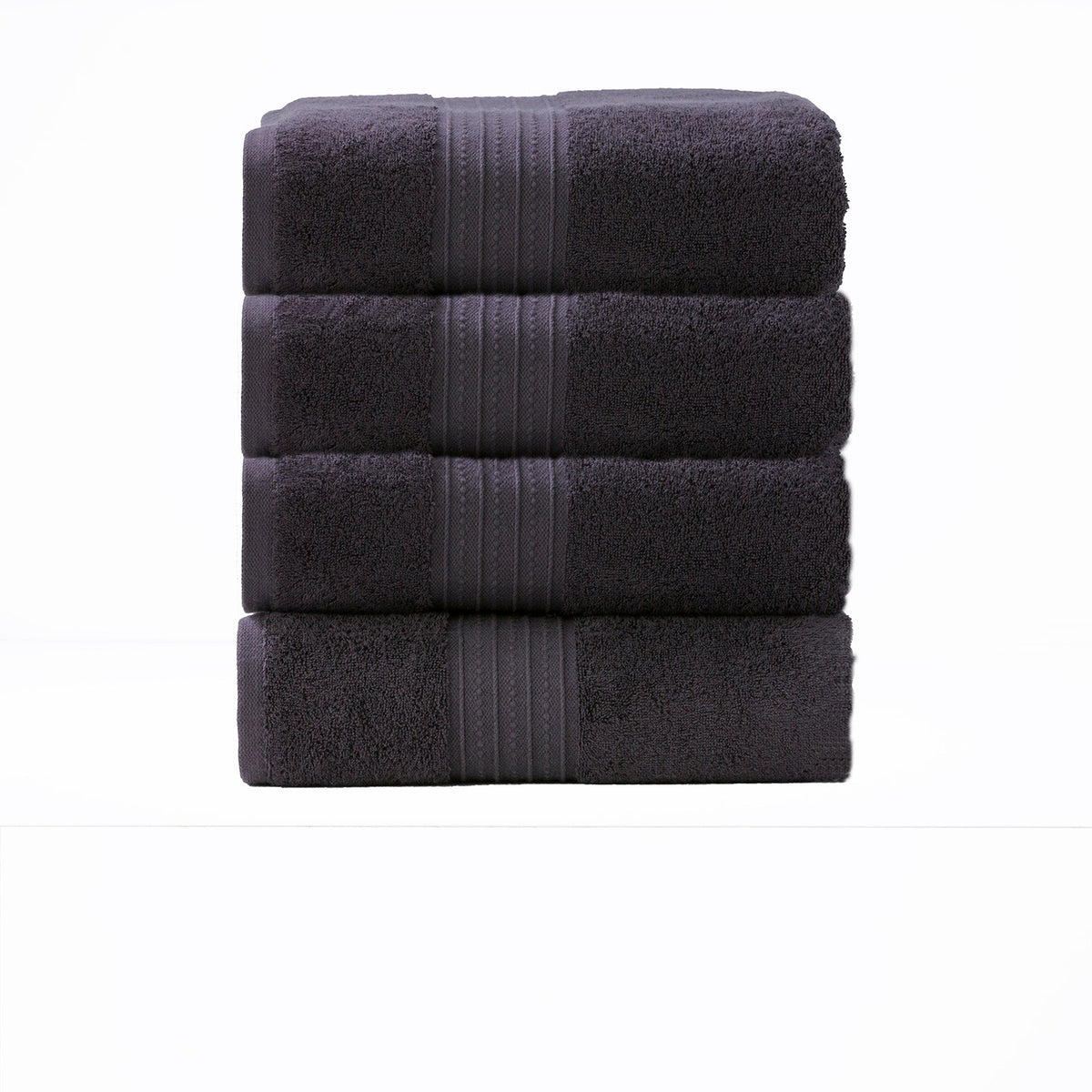 Renee Taylor Brentwood 650 GSM Low Twist Cotton Bath Towel Set - Carbon (2 to 14 Piece Packs)