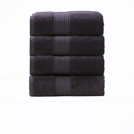 Renee Taylor Brentwood 650 GSM Low Twist Cotton Bath Towel Set - Carbon (2 to 14 Piece Packs)