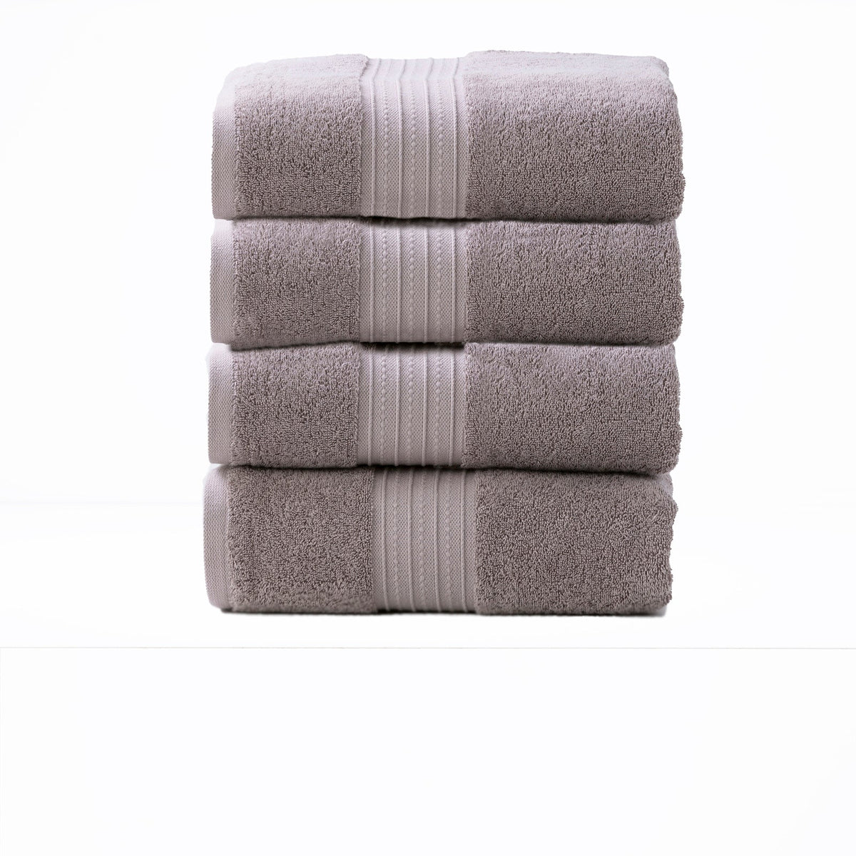 Renee Taylor Brentwood 650 GSM Low Twist Cotton Bath Towel Set - Whisper (2 to 14 Piece Packs)