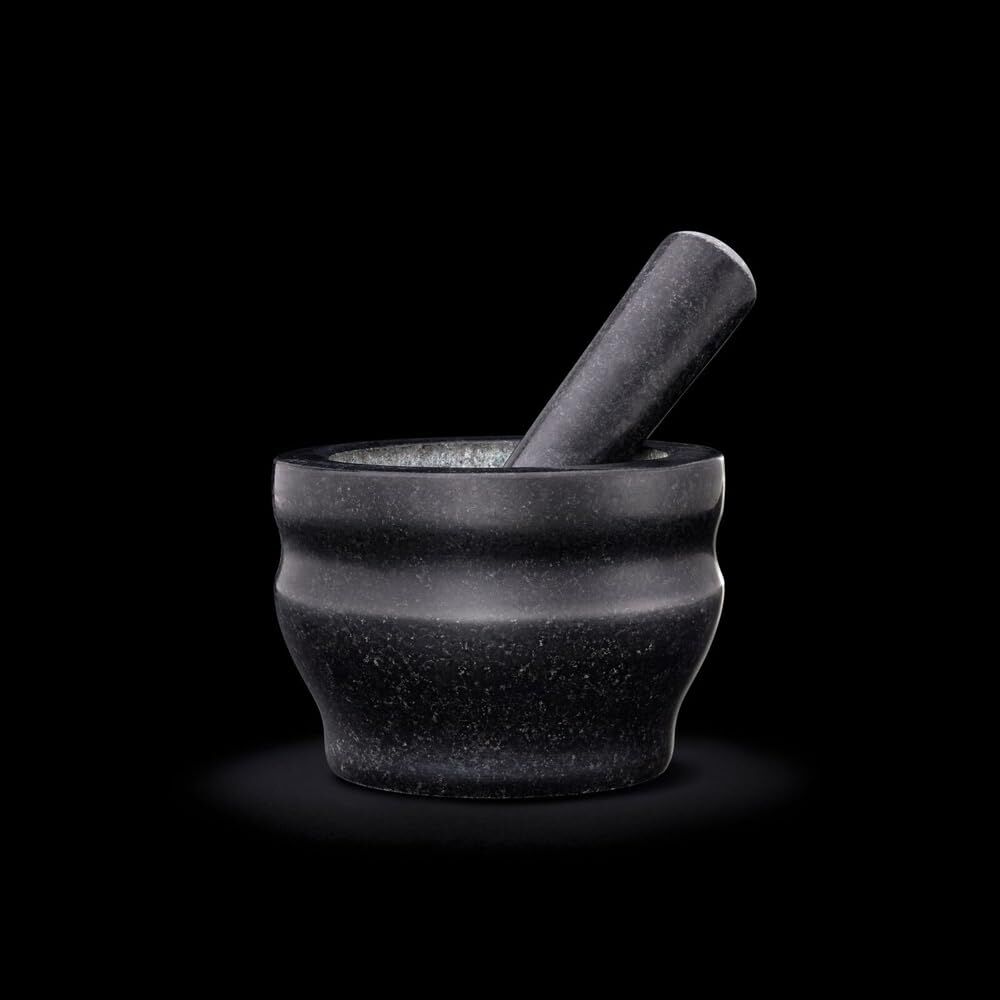 Cole & Mason 14cm Granite Mortar and Pestle Herb Spice Grinder in Black