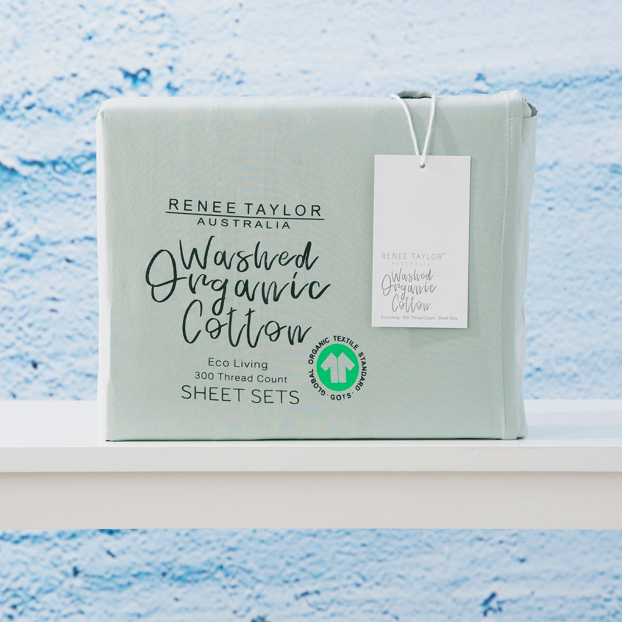 Renee Taylor 300TC Organic Cotton Sheet Set - Sage (GOTS Certified)