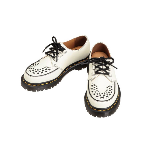 Dr. Martens Ramsey Smooth Leather Creepers Shoes in White Smooth	