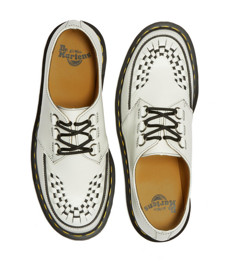 Dr. Martens Ramsey Smooth Leather Creepers Shoes in White Smooth	