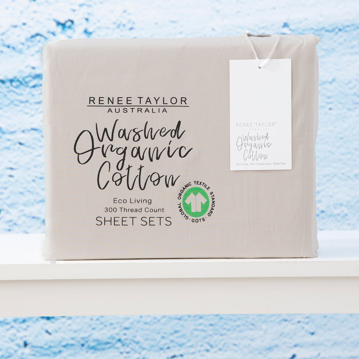 Renee Taylor Kids 300TC Organic Cotton Sheet Set - Moonbeam (GOTS Certified)