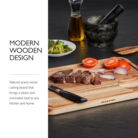 Cole & Mason Berden Acacia Carving Cutting Chopping Serving Board