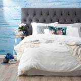 Renee Taylor Solana 250TC Washed Cotton Quilt Cover Set - White (OEKO-TEX Certified)