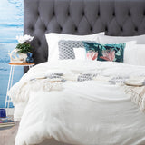 Renee Taylor Solana 250TC Washed Cotton Quilt Cover Set - White (OEKO-TEX Certified)