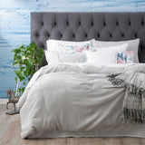Renee Taylor Solana 250TC Washed Cotton Quilt Cover Set - Silver (OEKO-TEX Certified)