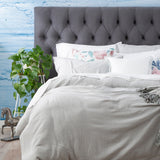 Renee Taylor Solana 250TC Washed Cotton Quilt Cover Set - Silver (OEKO-TEX Certified)