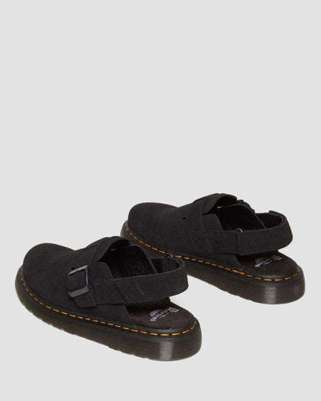 Dr. Martens Jorge II Sling Back Clogs (Suede Slip On Sandals) - Black