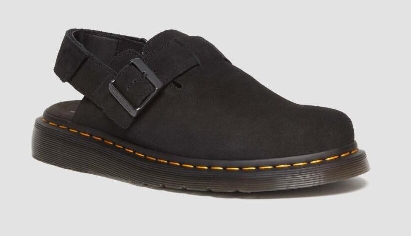 Dr. Martens Jorge II Sling Back Clogs (Suede Slip On Sandals) - Black