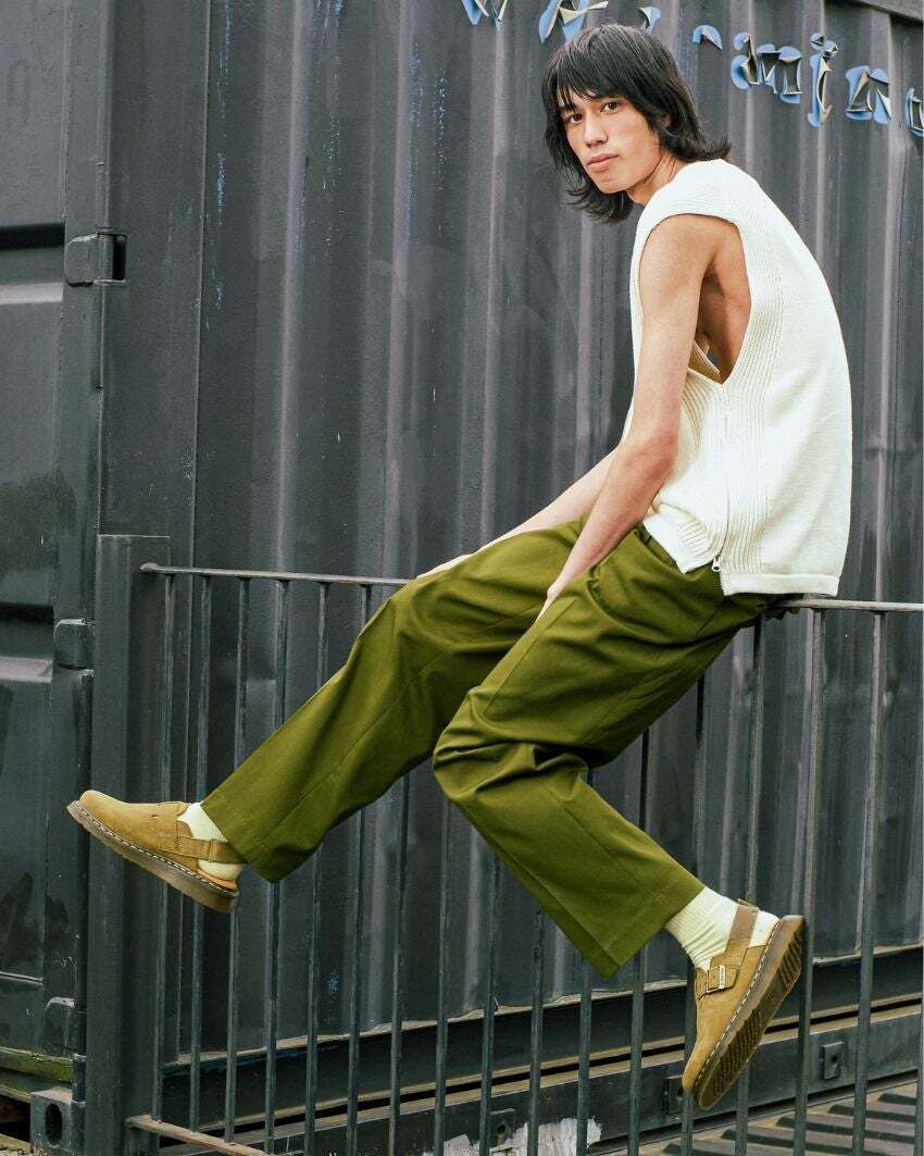 Dr. Martens Jorge II Sling Back Clogs (Nubuck Slip On Sandals) - Olive