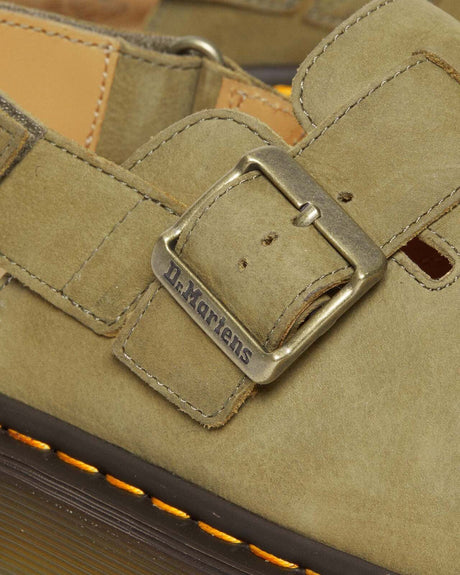 Dr. Martens Jorge II Sling Back Clogs (Nubuck Slip On Sandals) - Olive