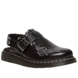 Dr. Martens Womens Jorge II Gothic Americana Leather Slingback Mules - Black (Clogs/Sandals)