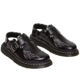 Dr. Martens Womens Jorge II Gothic Americana Leather Slingback Mules - Black (Clogs/Sandals)