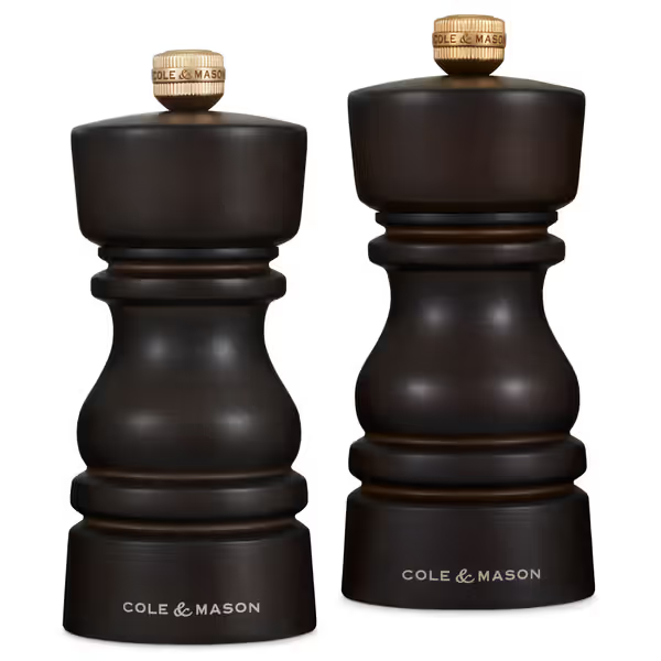 Cole & Mason London Salt & Pepper Shakers Mills Chocolate Wood Gift Set - 13cm