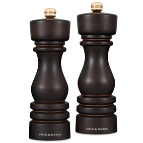 18cm Cole & Mason London Salt & Pepper Grinder Mill Gift Set - Chocolate Wood
