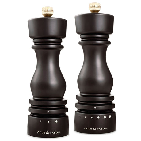 Cole & Mason London Grind Select Salt & Pepper Mill Gift Set – Chocolate Wood