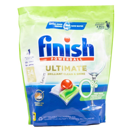 6x Finish Powerball Ultimate Pro Dishwasher Tablets Bulk Pack - 34 Pack