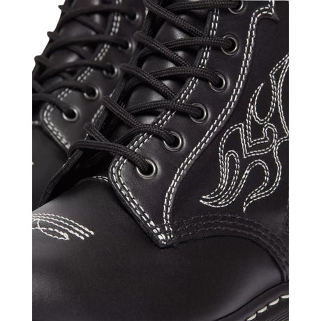 Dr. Martens 1460 Gothic Americana Leather Boots (8 Eye Lace Up) - Wanama Black
