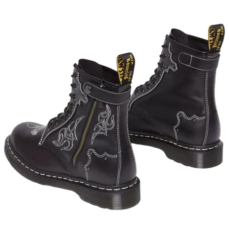 Dr. Martens 1460 Gothic Americana Leather Boots (8 Eye Lace Up) - Wanama Black