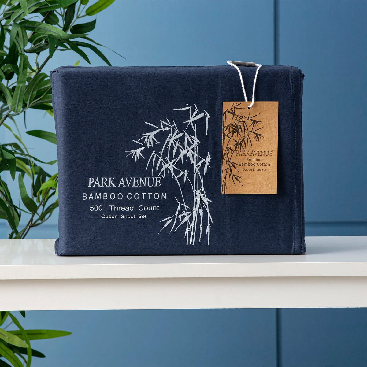 Park Avenue 500TC Natural Bamboo Cotton Kids Bed Sheet Set - Indigo (Anti-Wrinkle Satin Finish)