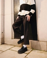 Dr. Martens Zebzag Platform Mule Sandals (Suede Unisex Slingback Clogs) - Black